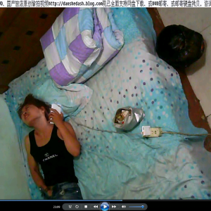 0003-A hotel in China captures footage of a lonely nightclub girl masturbating to orgasm by herself.