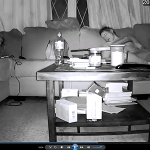 0021-IPCAM Western hackers breach home surveillance system to record a woman masturbating and reaching orgasm on a sofa.